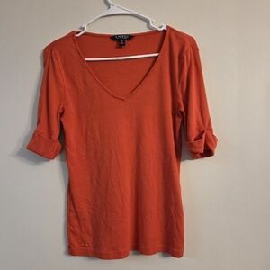Lauren Ralph Lauren Orange Hue Women's Top Size Medium